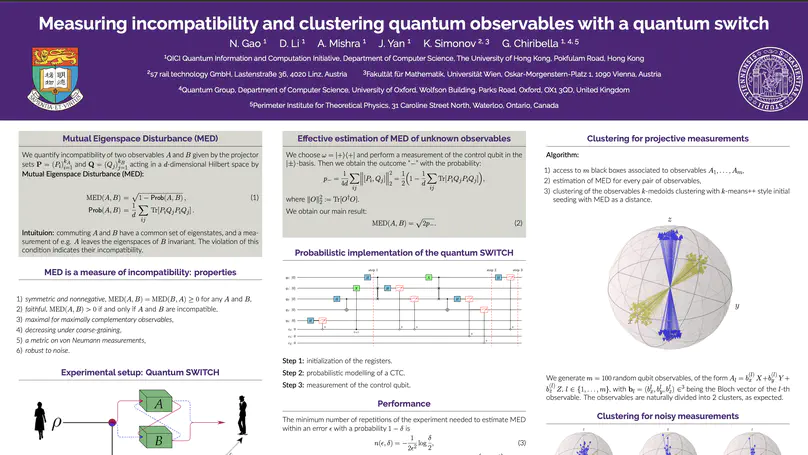 Measuring incompatibility and clustering quantum observables with a quantum switch